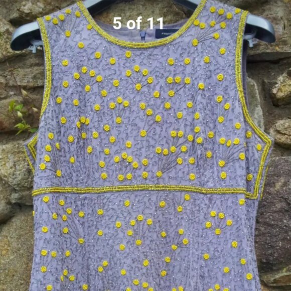 NWT French Connection Lavender Beaded Cocktail Sheath Dress Women's 10 - Picture 2 of 8